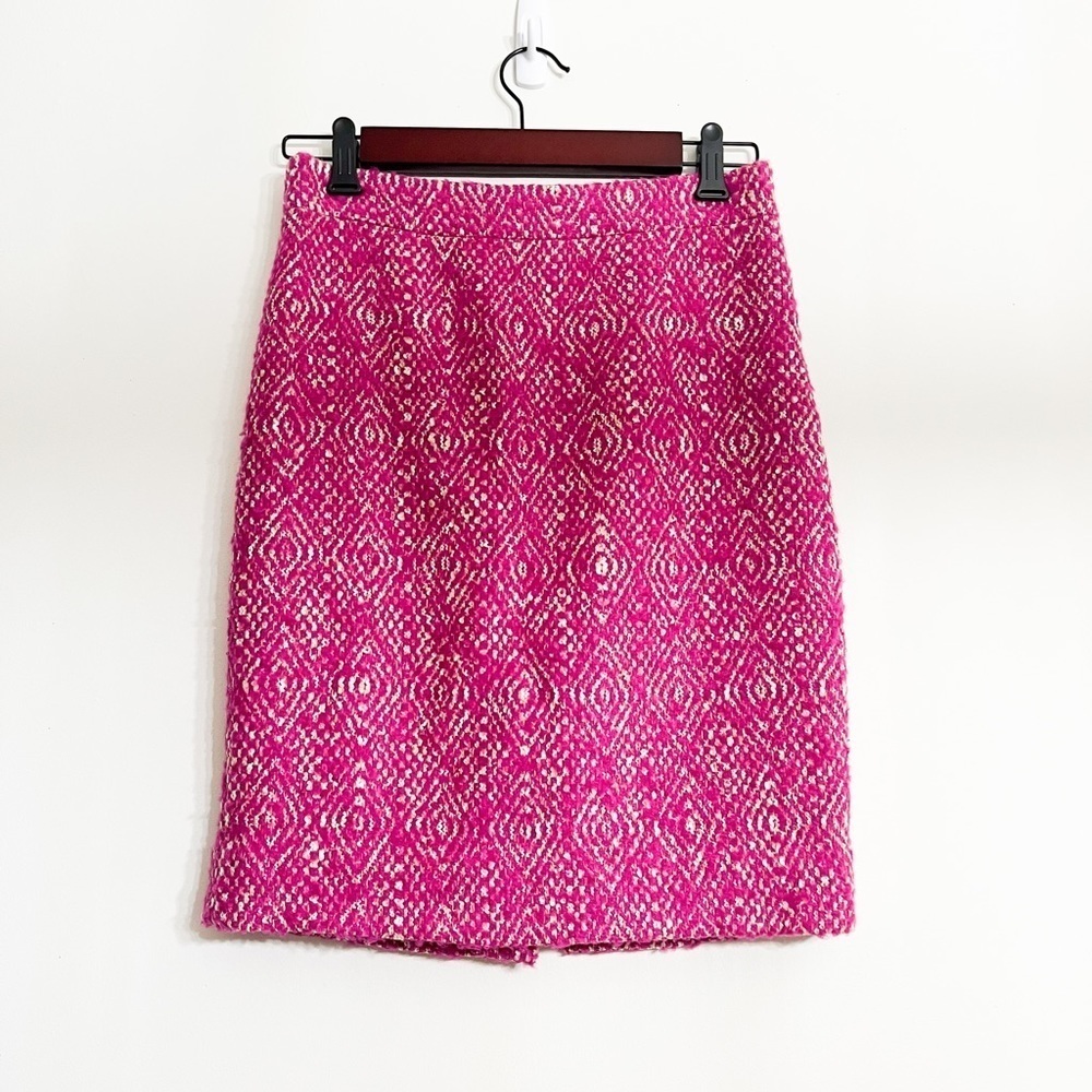 J Crew Herringbone Pattern Wool Blend Pencil Skir… - image 1